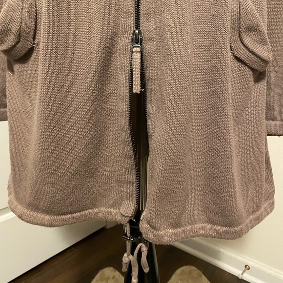 Anthropology; designer is Shae size S, Taupe color sweater dress or zip cardigan - Picture 4 of 6
